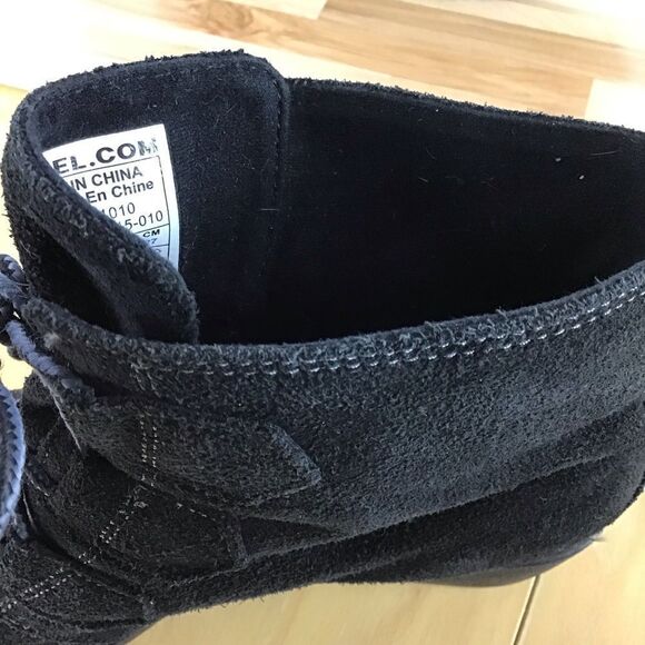 SOREL heeled suede leather boots size 10 platform wedges Normcore Gorpcore - Picture 10 of 16